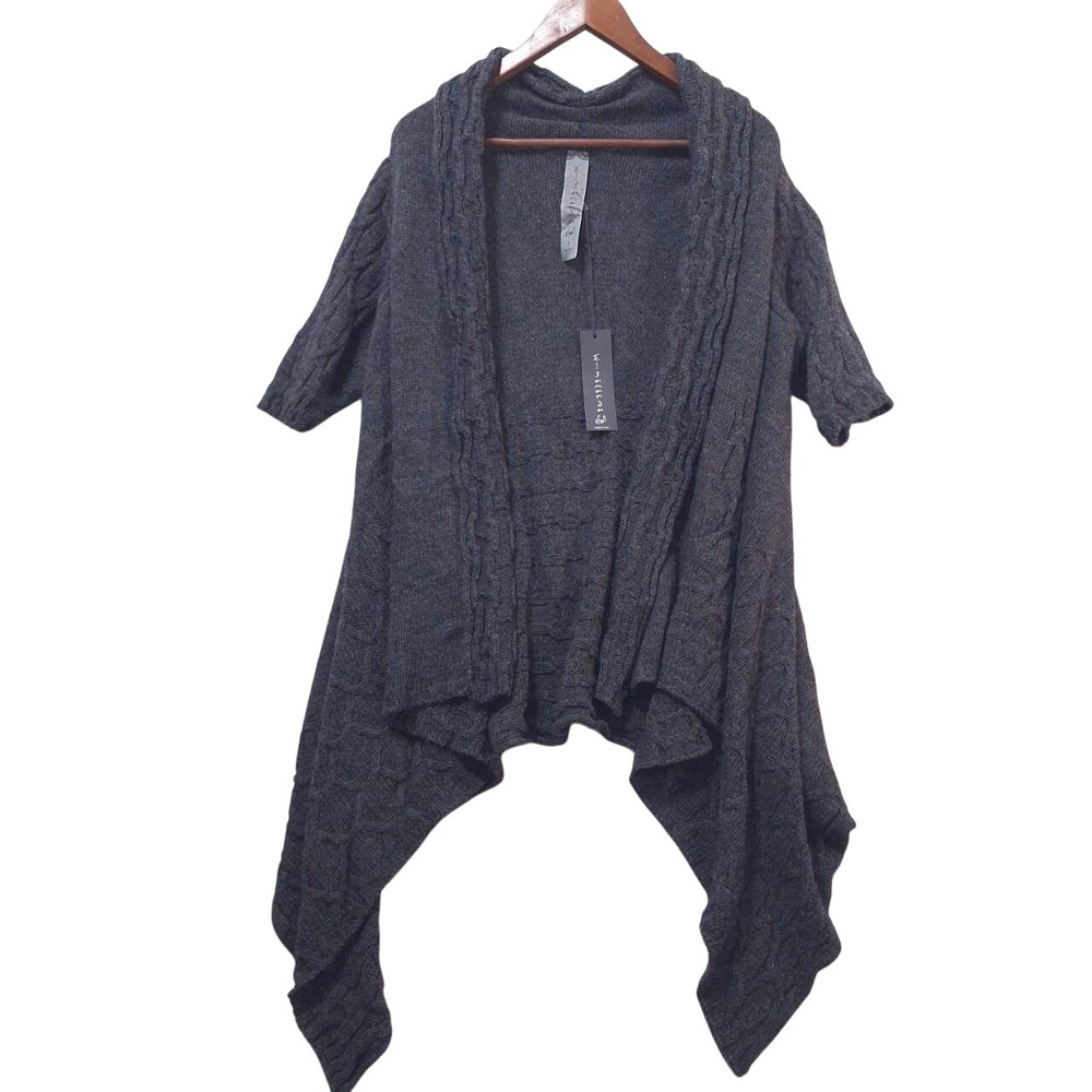 NWT Anthropologie Elsamanda Alpaca Cardigan Drapey‎ Shawl Collar Italy Womens L
